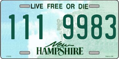 NH license plate 1119983