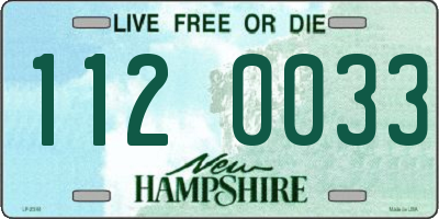NH license plate 1120033