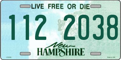 NH license plate 1122038