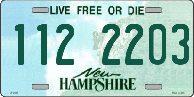 NH license plate 1122203