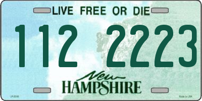 NH license plate 1122223