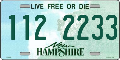 NH license plate 1122233