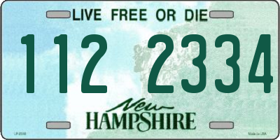 NH license plate 1122334