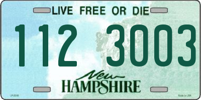 NH license plate 1123003