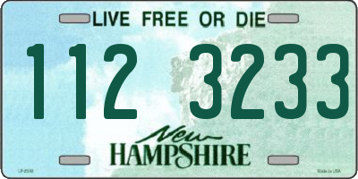 NH license plate 1123233