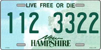 NH license plate 1123322