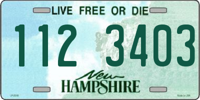 NH license plate 1123403