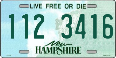 NH license plate 1123416