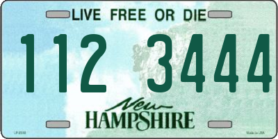 NH license plate 1123444
