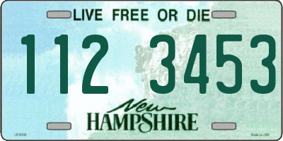 NH license plate 1123453