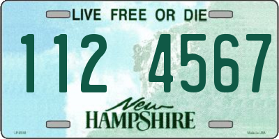 NH license plate 1124567