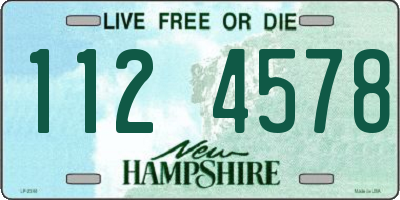 NH license plate 1124578