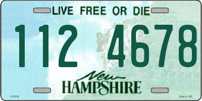 NH license plate 1124678