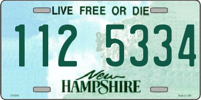NH license plate 1125334