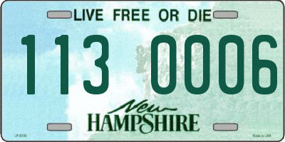 NH license plate 1130006