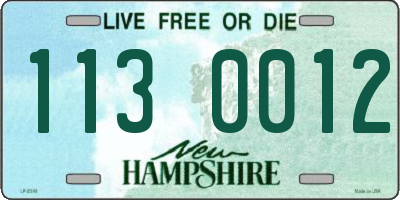 NH license plate 1130012