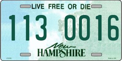 NH license plate 1130016
