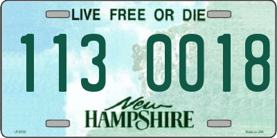NH license plate 1130018