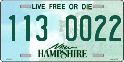 NH license plate 1130022