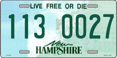 NH license plate 1130027