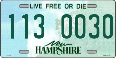 NH license plate 1130030