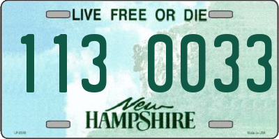 NH license plate 1130033