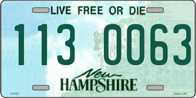 NH license plate 1130063