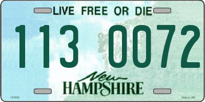 NH license plate 1130072