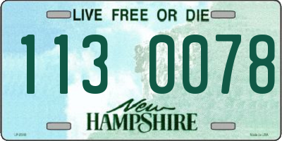 NH license plate 1130078