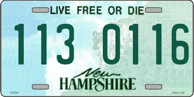 NH license plate 1130116