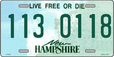 NH license plate 1130118