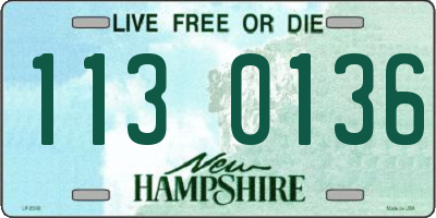 NH license plate 1130136