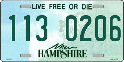 NH license plate 1130206
