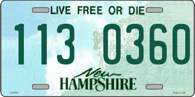 NH license plate 1130360