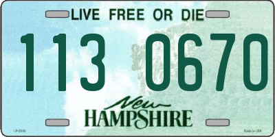 NH license plate 1130670