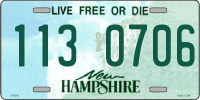 NH license plate 1130706