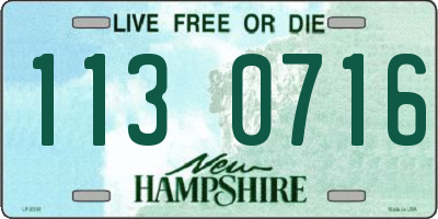 NH license plate 1130716
