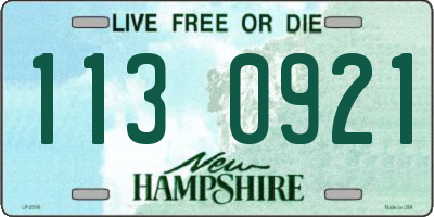 NH license plate 1130921