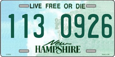 NH license plate 1130926