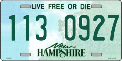 NH license plate 1130927