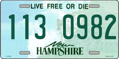 NH license plate 1130982
