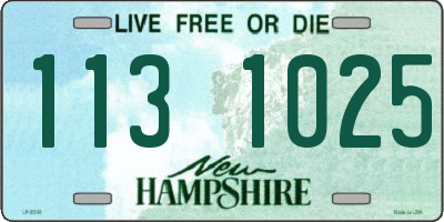NH license plate 1131025