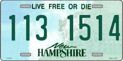 NH license plate 1131514