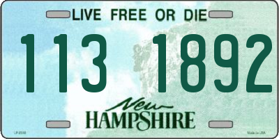 NH license plate 1131892