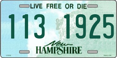 NH license plate 1131925