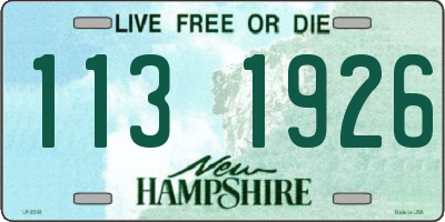 NH license plate 1131926