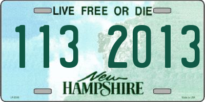 NH license plate 1132013