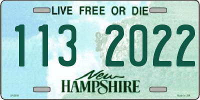 NH license plate 1132022