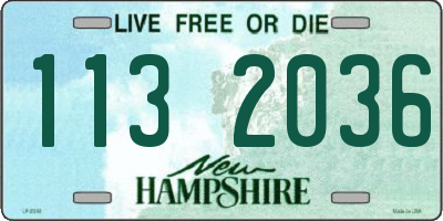 NH license plate 1132036