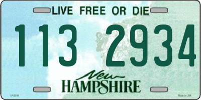 NH license plate 1132934